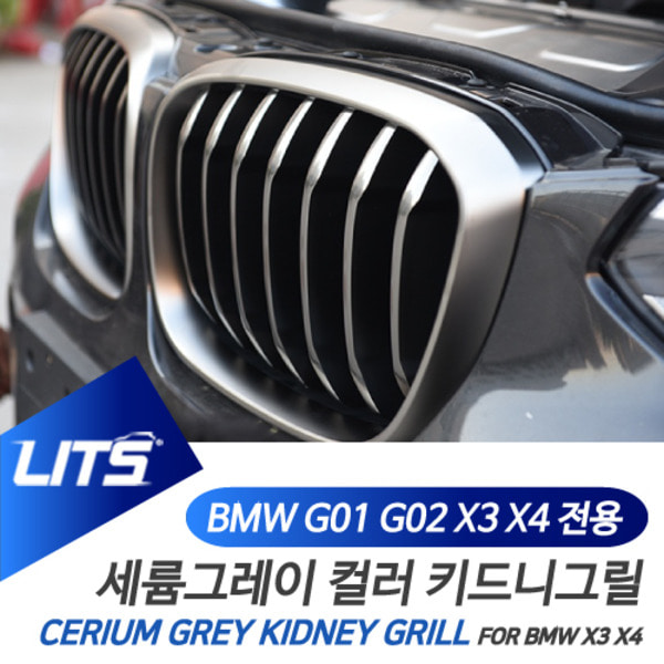 BMW G01 G02 X3 X4 전용 세륨그레이 컬러 키드니그릴