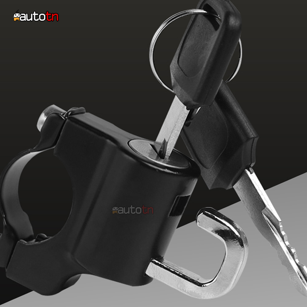 22mm 핸들바 전용 봉지 헬멧 다용도걸이 열쇠타입 자물쇠 열쇠2개 블랙