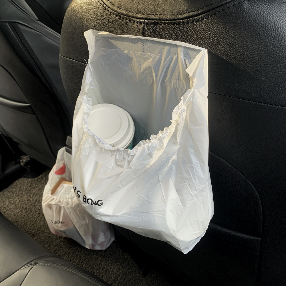 오토모듬 카렉스 붙이는 접착식 차량용 쓰레기봉투 곰쓰봉 휴지통 쓰레기통 음식물비닐