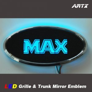 오토모듬 ArtX 맥스크루즈 MAX로고 순정교체형 LED 미러 엠블럼 NO.98(그릴/트렁크엠블렘)