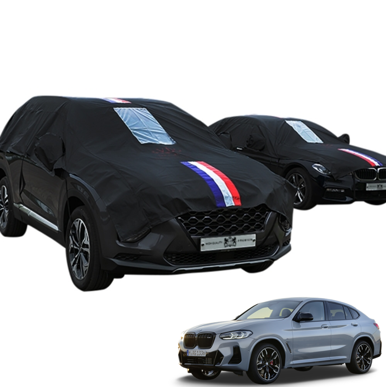 오토모듬 BMW X4 VIP 블랙 삼선띠 하프 상단바디 자동차커버 이물질방지 차량보호 스크래치방지