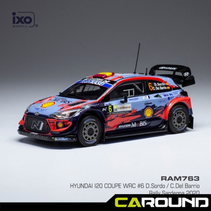 오토모듬 ixo 1:43 현대 i20 쿠페 WRC No.6 Sardegna 랠리 2020 - 다니 소르도 (RAM763)