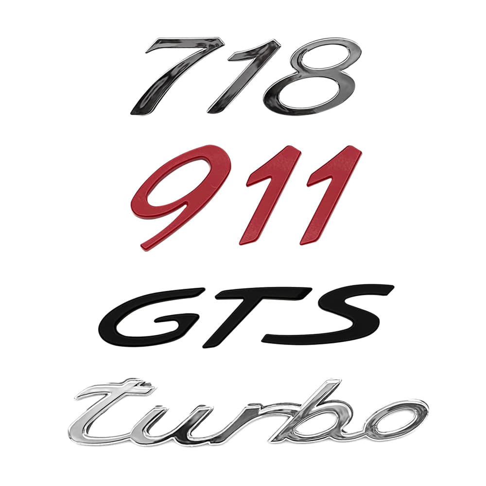 오토모듬 포르쉐 이니셜 엠블럼 스티커 718/911/TURBO/GTS