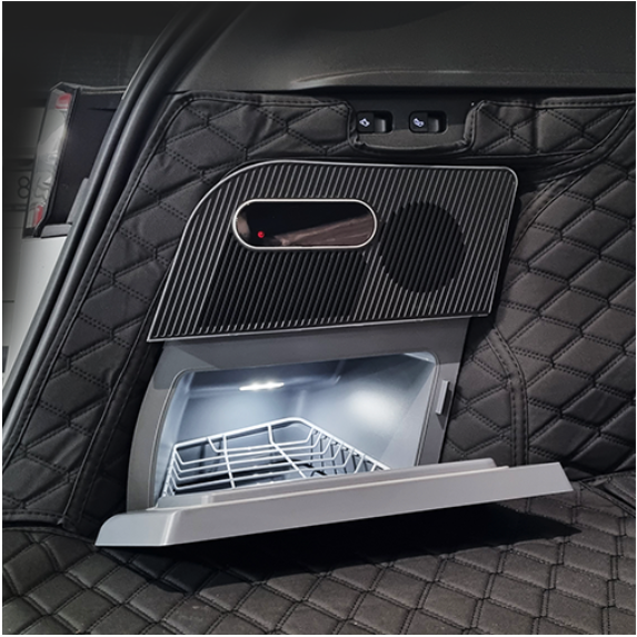 오토모듬 테슬라 모델 Y 맞춤형 저소음 트렁크 홀로그램 스마트 컨트롤 차량용 냉장고 15L(12V)