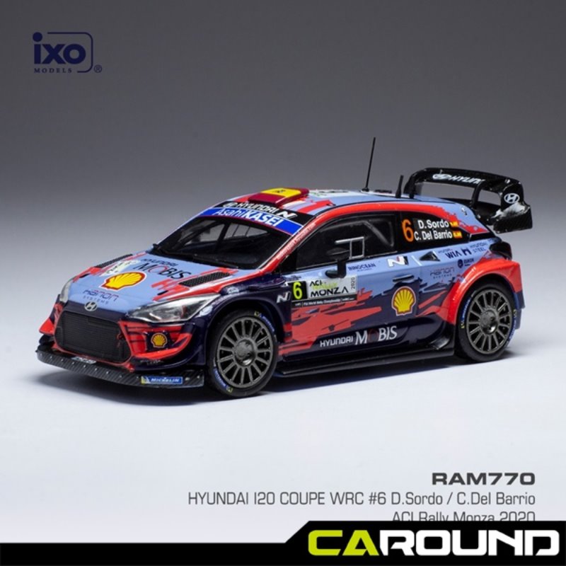 오토모듬 ixo 1:43 현대 i20 쿠페 WRC No.6 ACI Rally Monza 2020 - 다니 소르도 (RAM770)