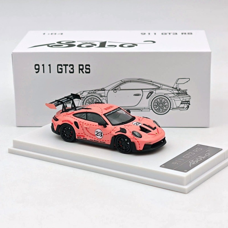 오토모듬 Solo Model 1:64 포르쉐 911(992) GT3 RS - 핑크 피그
