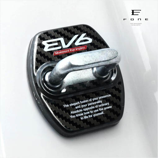 EV6 도어스트라이커 카본 커버 도어락 튜닝 엠블럼 악세사리(4개한세트)
