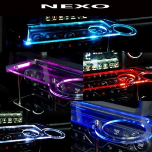 오토모듬 ArtX 넥쏘 NEXO USB 5V LED 2단 차량용 무중력테이블 컵홀더 식탁 자동차 선반 핸드폰 거치대 수납용품