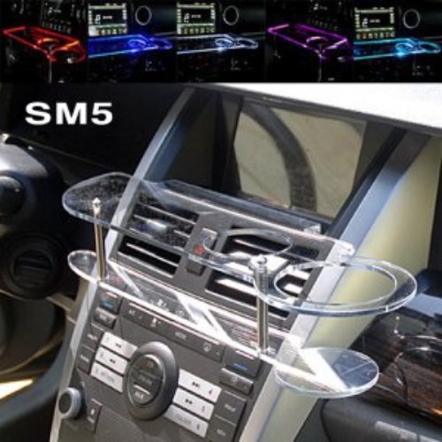 오토모듬 ArtX SM5 임프레션 LED 센터 클리어 2단 차량용 무중력테이블 컵홀더 스마트폰 핸드폰 거치대