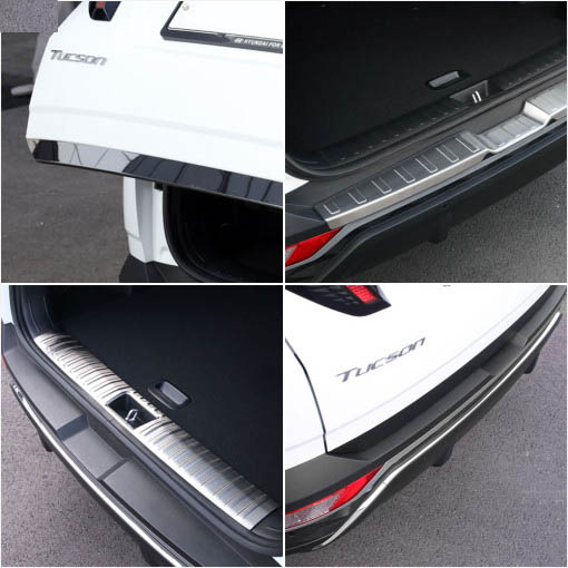 오토모듬 현대 투싼 NX4 트렁크 도어 범퍼 메탈몰딩 보호가드 기스방지 차체보호 스테인레스 커버
