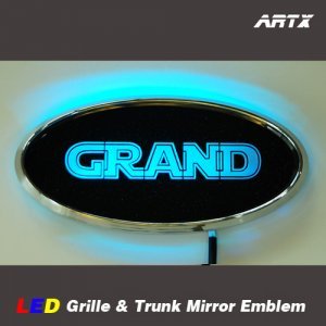 오토모듬 ArtX 그랜드카니발 순정교체형 GRAND로고 LED 미러 엠블럼(그릴/트렁크엠블렘)