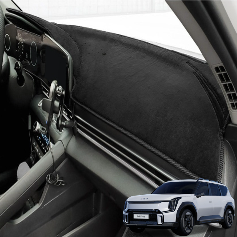 오토모듬 기아 EV9 차량용 논슬립 대시보드 커버 맞춤형 마이크로 벨벳 블랙(고정 켈패드포함)